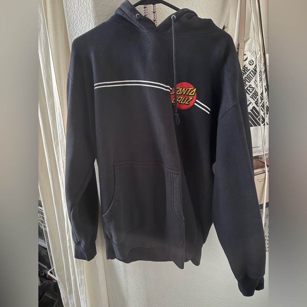 Santa Cruz Skateboards Black Hoodie with Red Logo